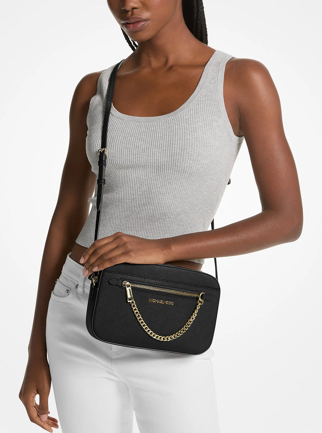 Bolso Crossbody Grande Michael Kors Jet Set en Cuero Saffiano - Elegante y Resistente